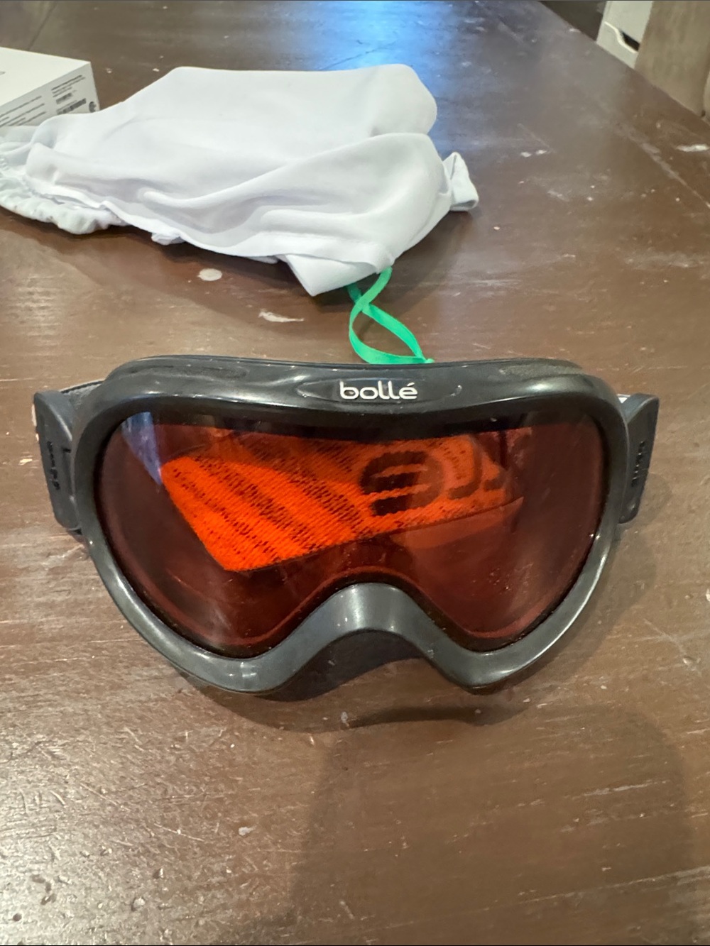 bolle Black Ski Goggles with Red-Orange Lens